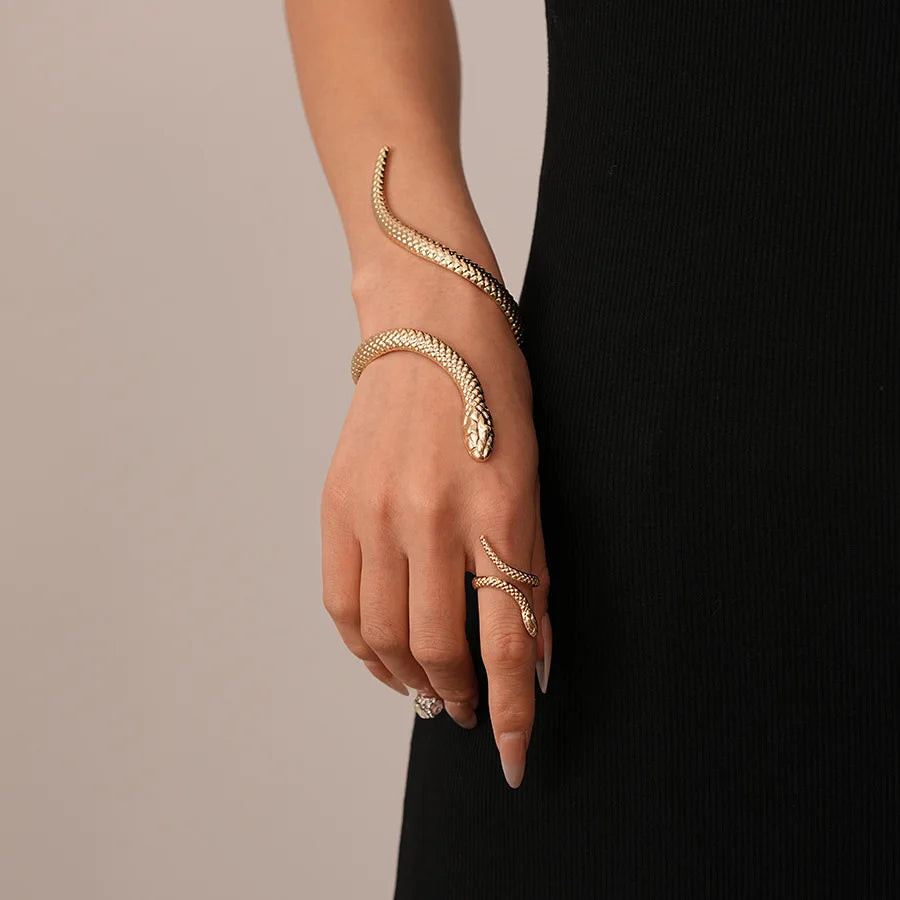 Cobra Bracelet and Ring Set Taboga Lifestyle, gold and silver options
