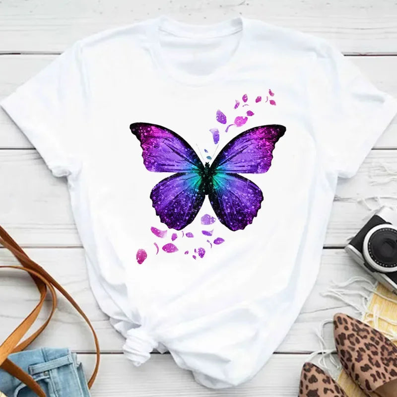 Taboga Butterfly Print Tee Taboga Lifestyle, fabric texture