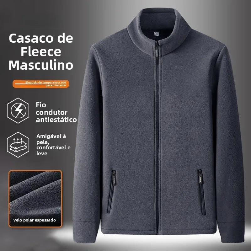 Jaqueta Fleece Masculina com Gola Alta — Taboga Lifestyle