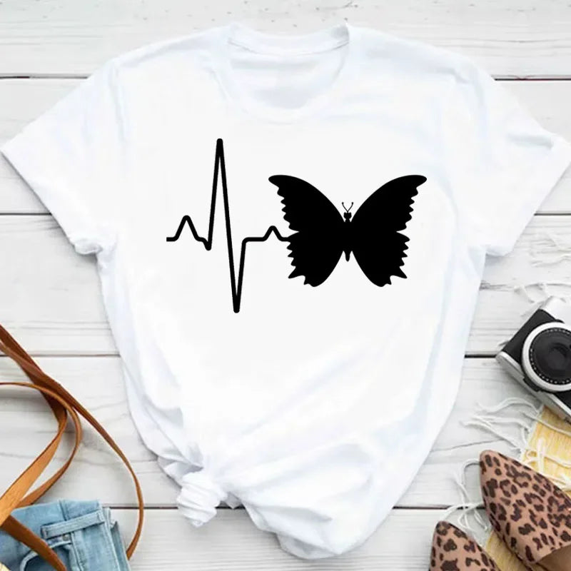 Taboga Butterfly Print Tee Taboga Lifestyle, side view