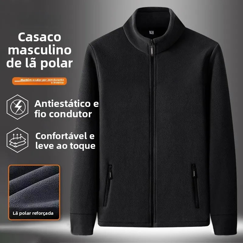 Jaqueta Fleece Masculina com Gola Alta — Taboga Lifestyle