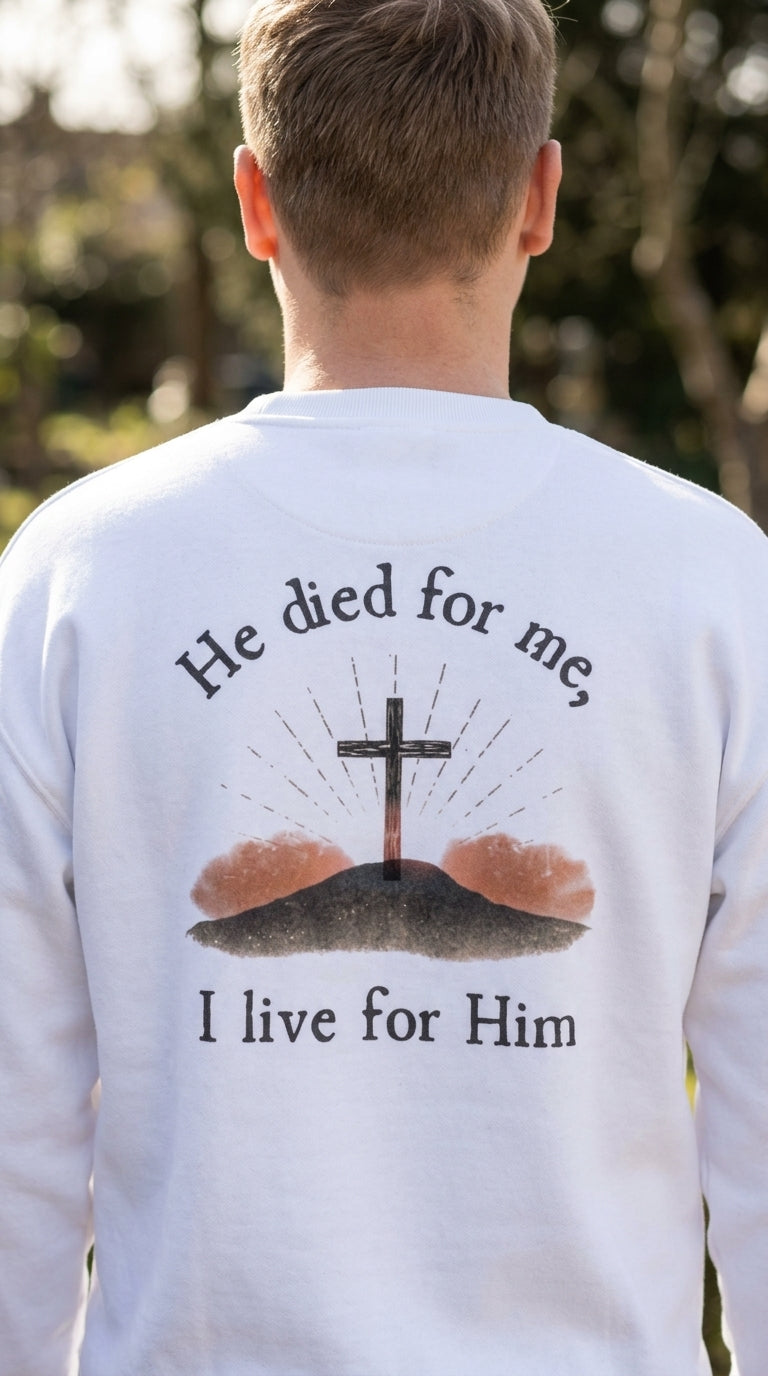 Taboga Faith Crewneck, back view