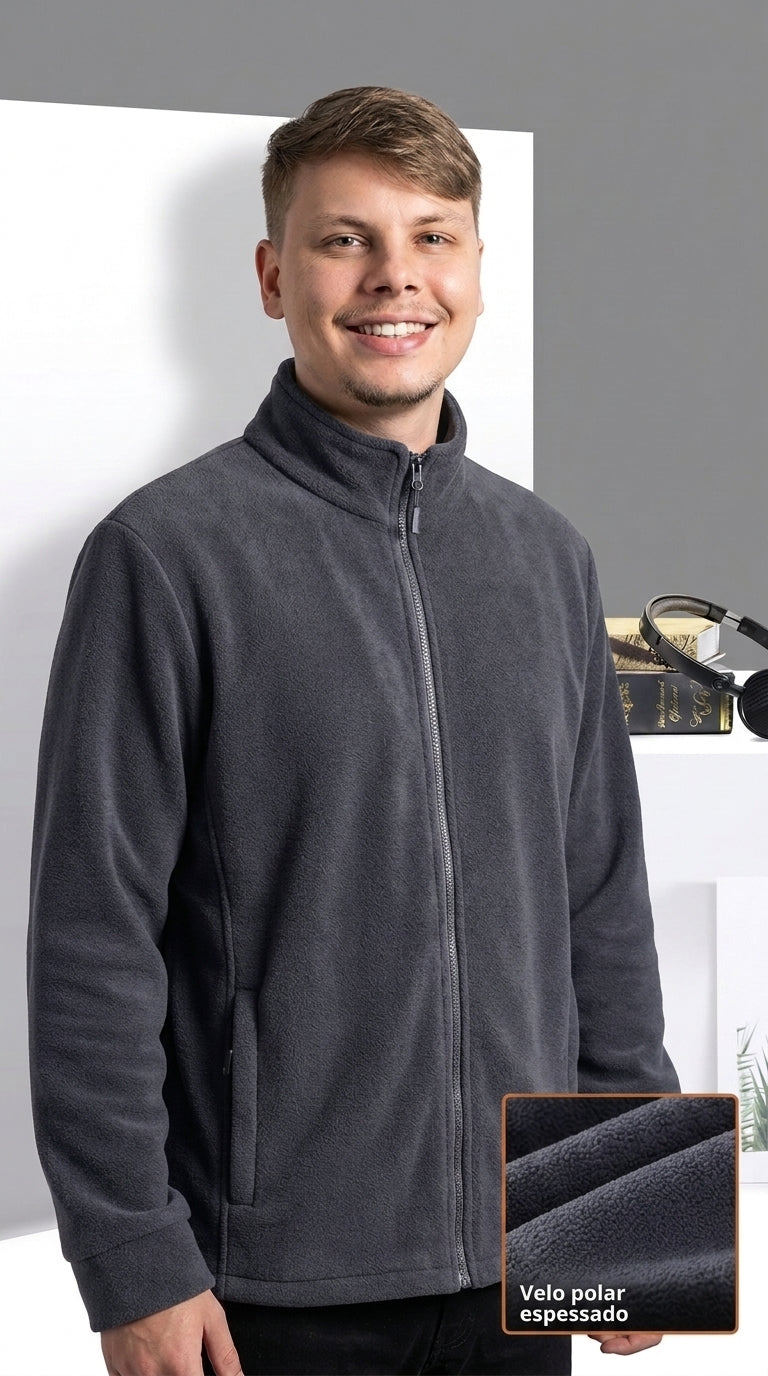 Men's Fleece High-Collar Jacket — Taboga Lifestyle