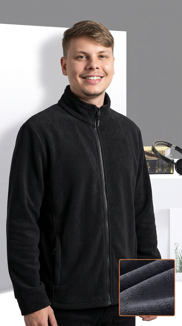 Men's Fleece High-Collar Jacket Taboga Lifestyle, worn by model